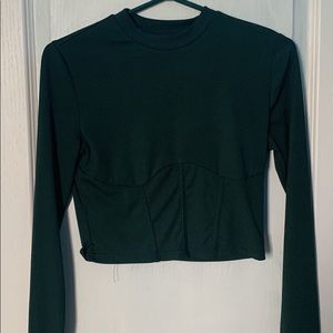 Dark green corset crop top